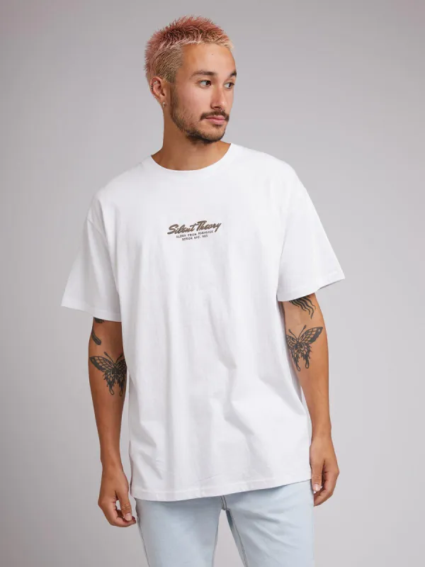 Silent Theory Mens Aloha Tee White made by Shine On