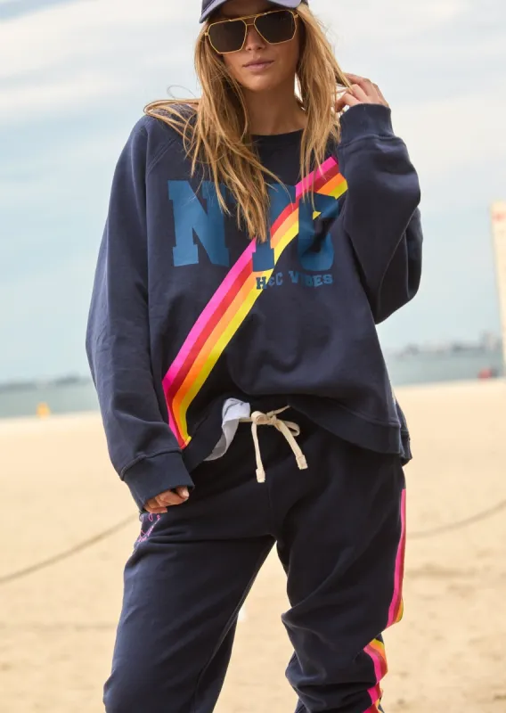 Hammill + Co Retro Vibes Sweat Navy sold by Shine On