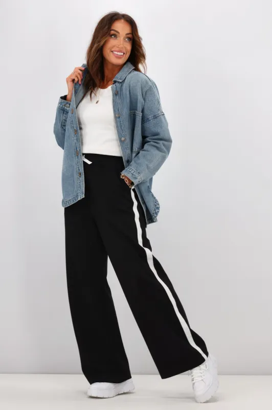 Shine On Label Parker Stripe Wide Leg Ponte Pants sold by Shine On