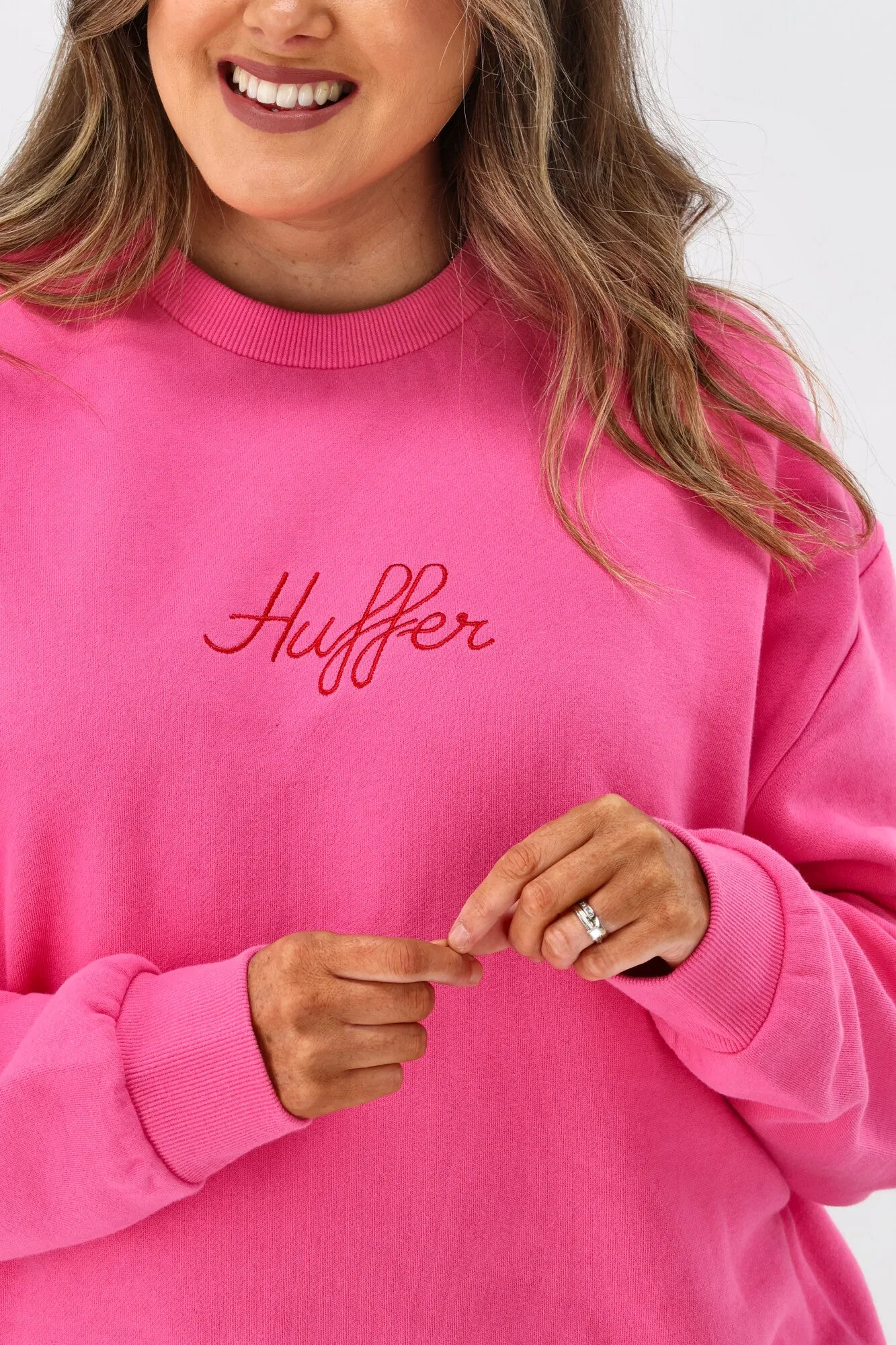 Huffer Womens Slouch Crew Circus Taffy Pink sold by Shine On product image thumbnail 2