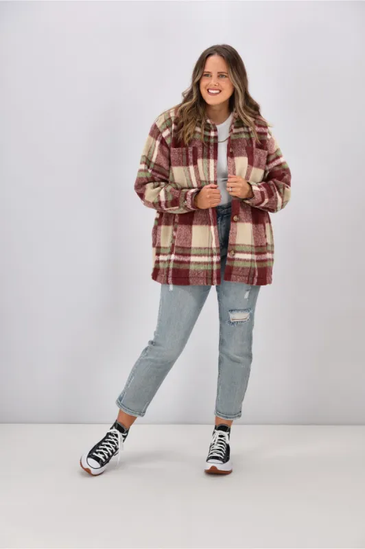 All About Eve Hilary Check Shacket sold by Shine On