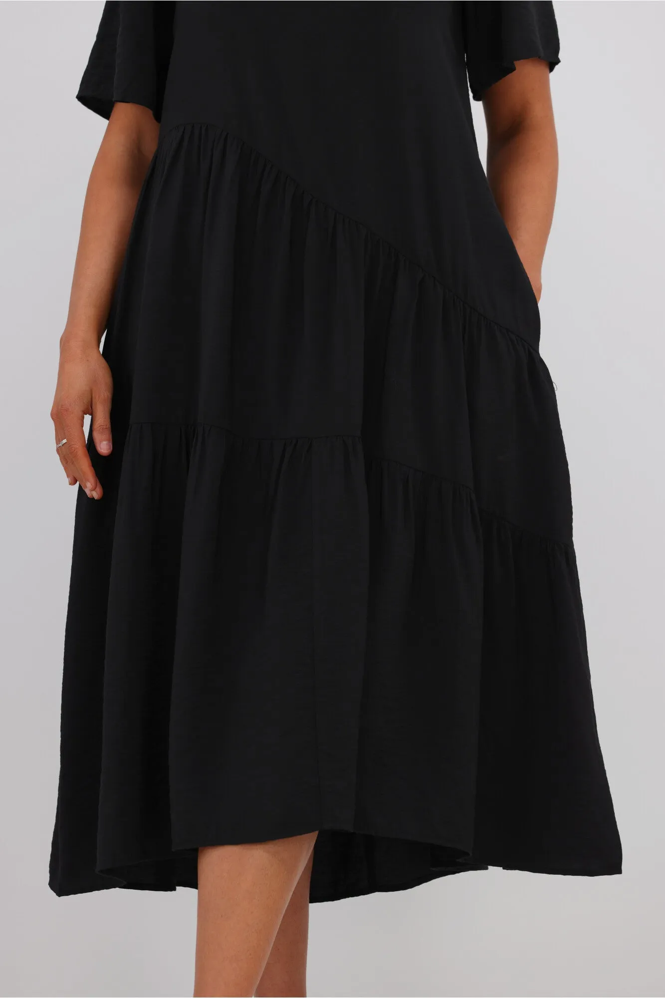 Betty Basics Florence Tiered Dress Black sold by Shine On product image thumbnail 5