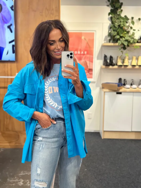 Madison The Label Saskia Shirt Blue sold by Shine On