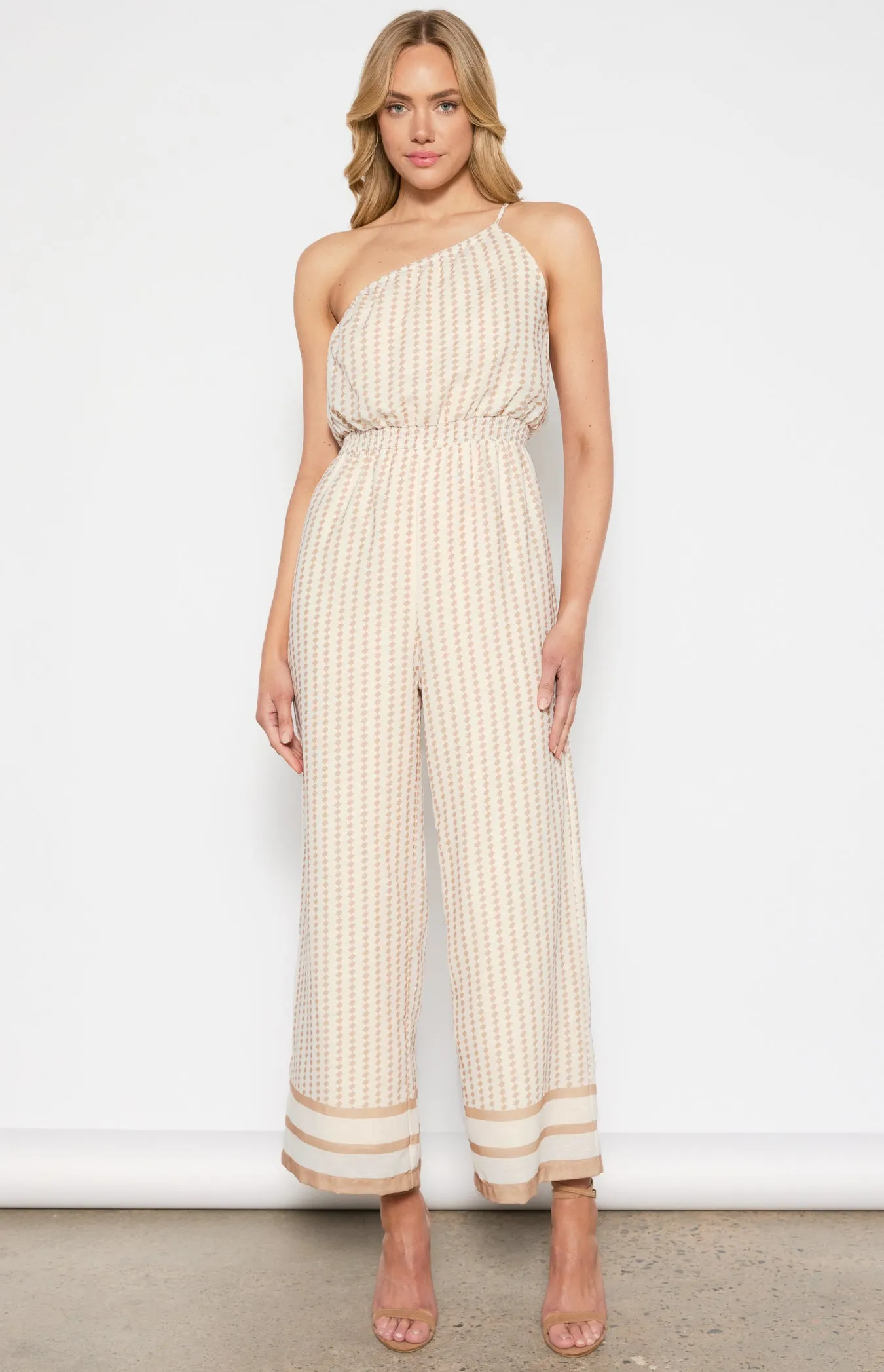 Style State Geo Print Jumpsuit White sold by Shine On