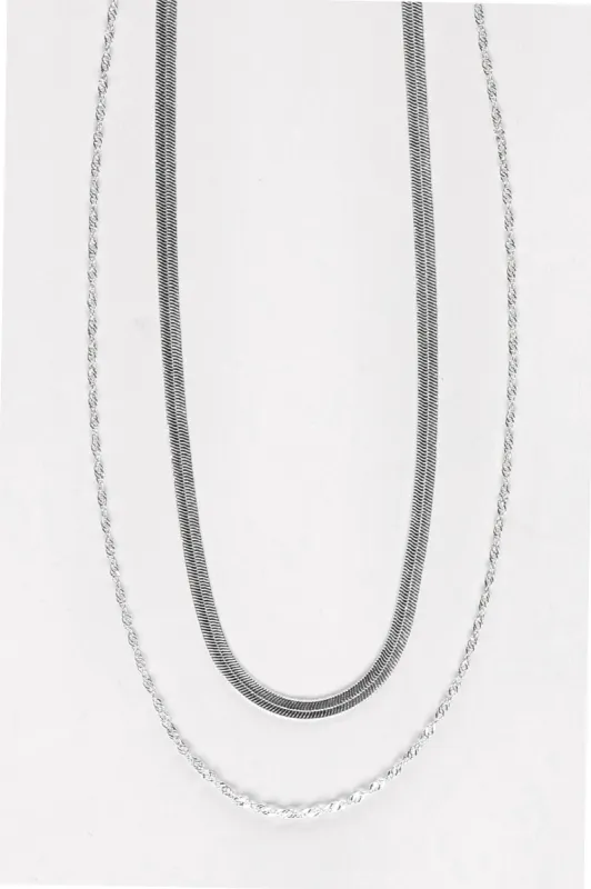 Shine On Label Serpent Necklace Set Silver sold by Shine On