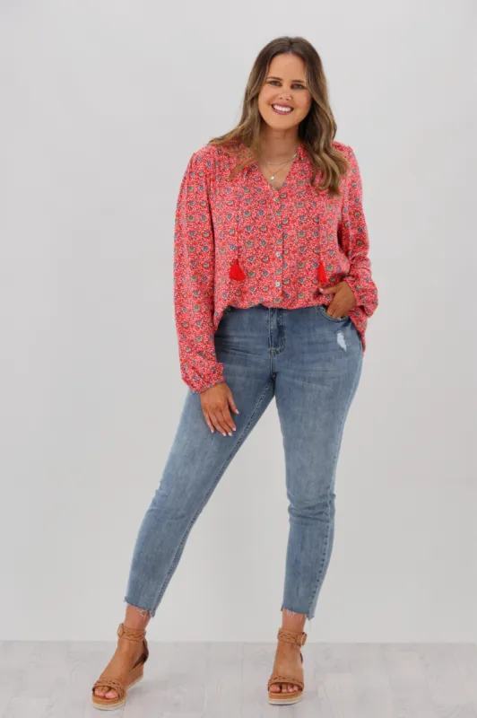 All About Eve Rosanna Shirt Red sold by Shine On