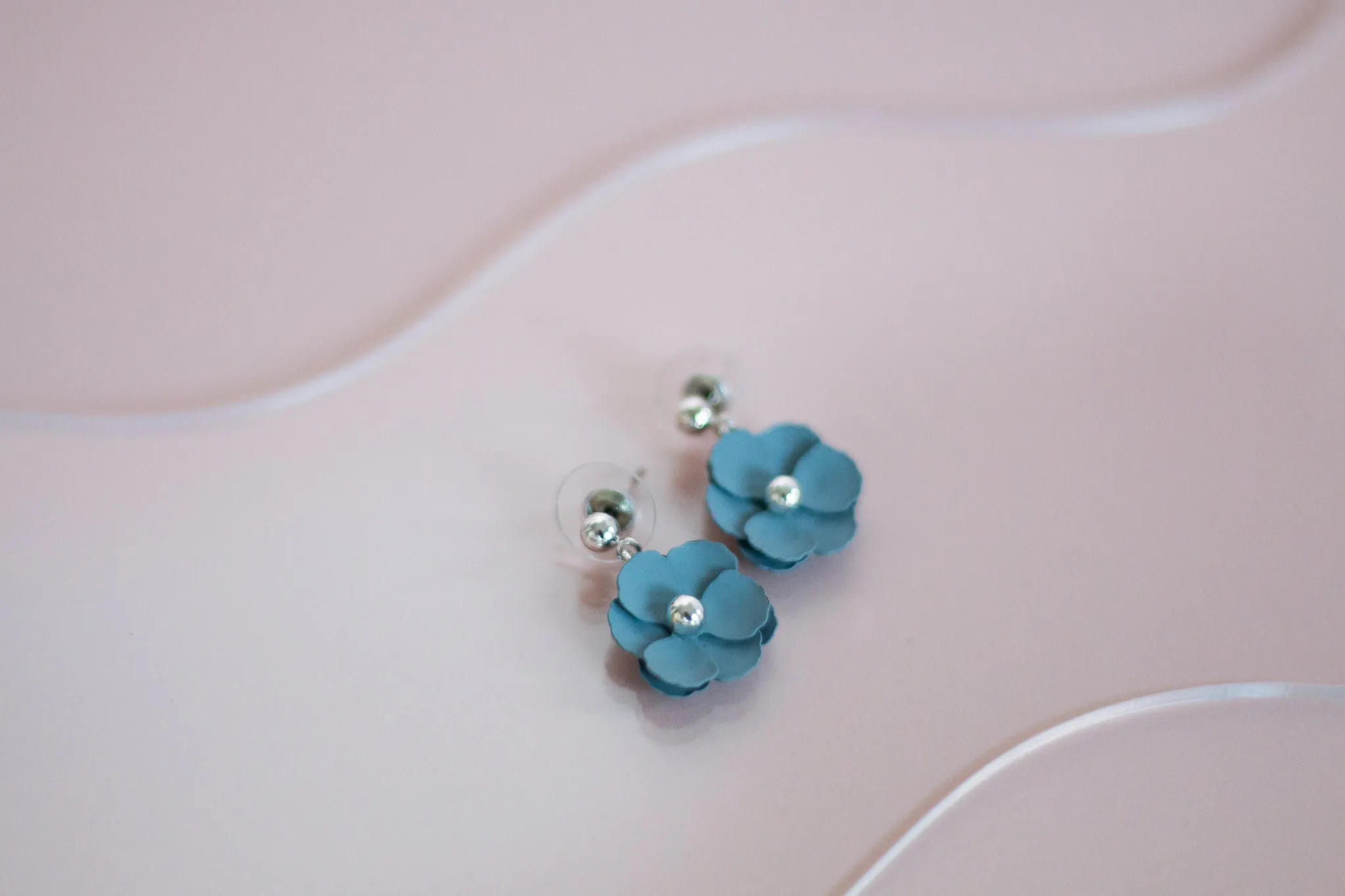 Willow Collective Blossom Studs Silver Duck Egg sold by Shine On