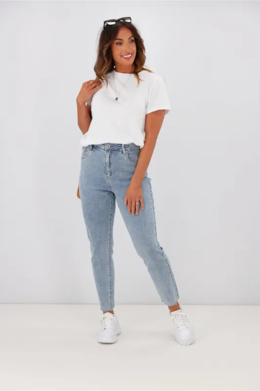 Little White Lie Billy Boyfriend Jean Light Blue sold by Shine On