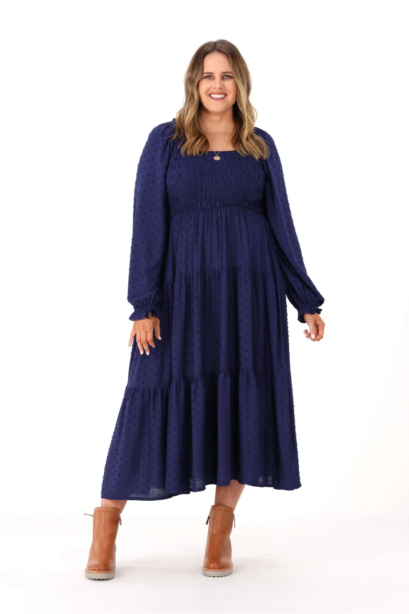 Salty Bright Rachel Dobby Dress Navy sold by Shine On product image thumbnail 3