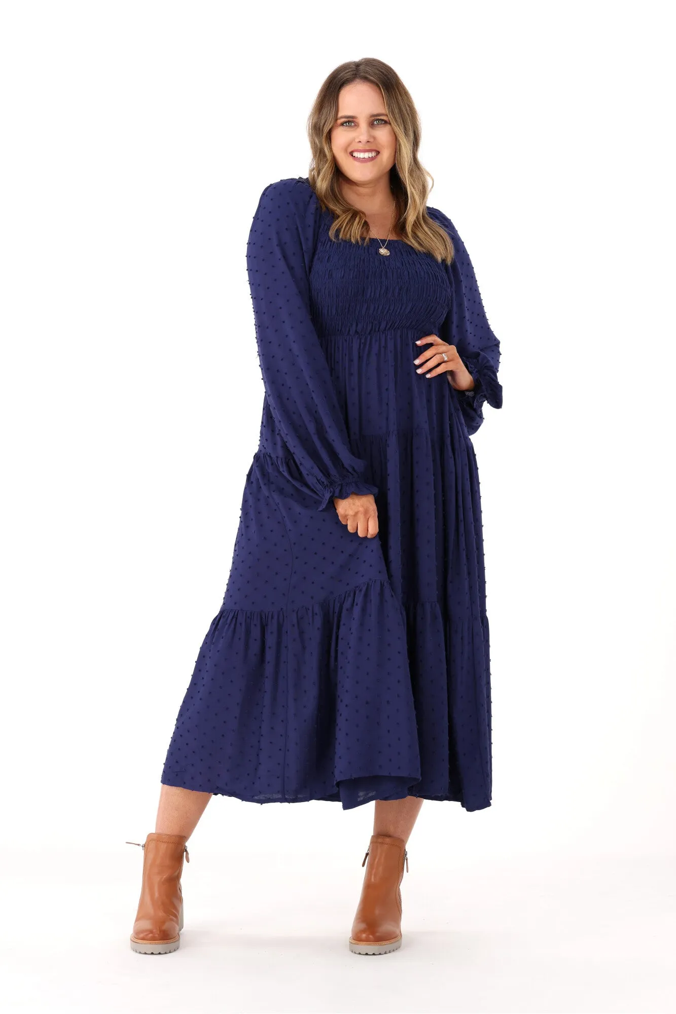 Salty Bright Rachel Dobby Dress Navy sold by Shine On product image thumbnail 5