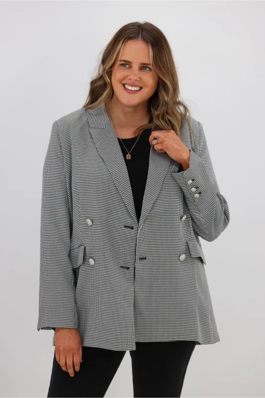 Leoni Bec Blazer Black White Check sold by Shine On