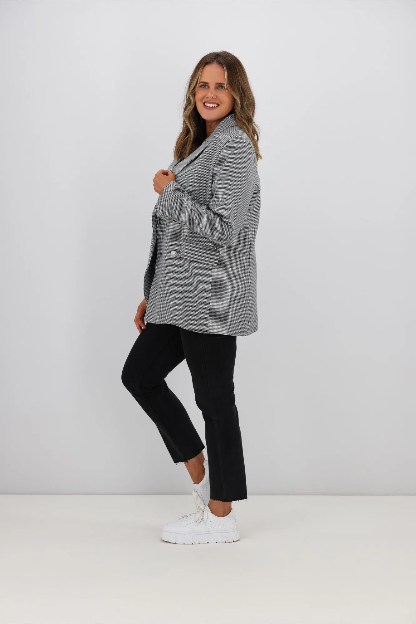 Leoni Bec Blazer Black White Check sold by Shine On product image thumbnail 5