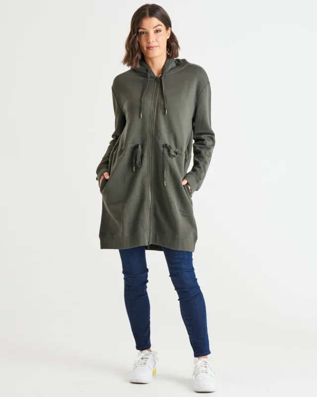Betty Basics Anorak Sweat Jacket Khaki sold by Shine On