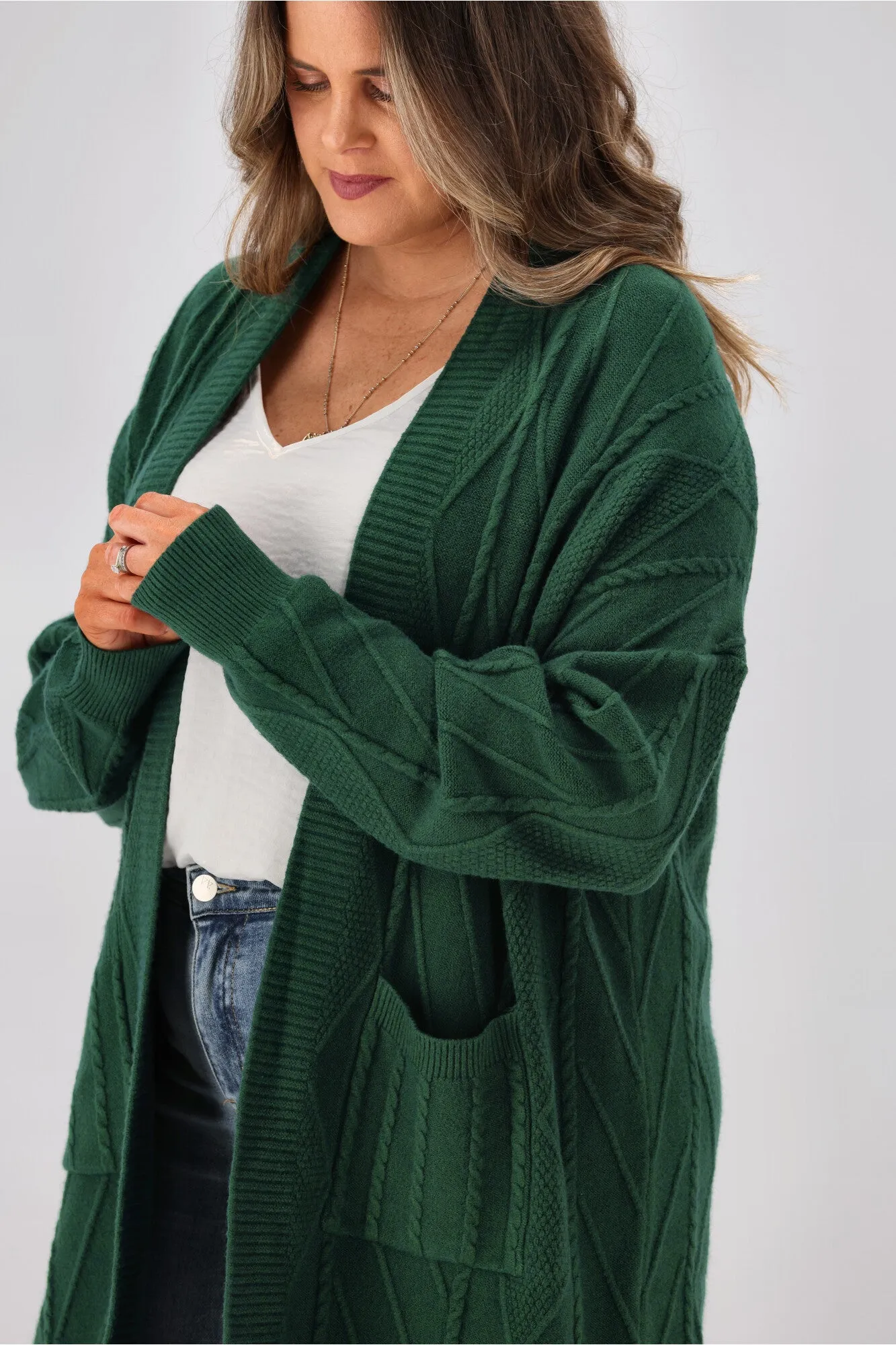 Shine On Label Alani Cardigan Forest Green sold by Shine On product image thumbnail 3