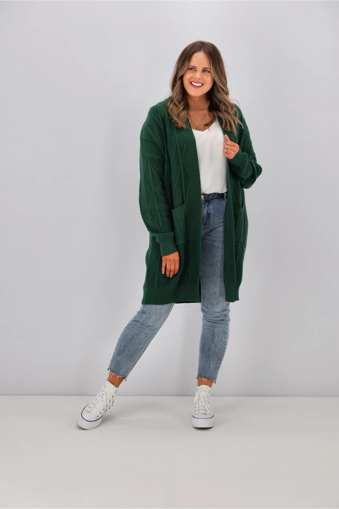 Shine On Label Alani Cardigan Forest Green sold by Shine On product image thumbnail 2
