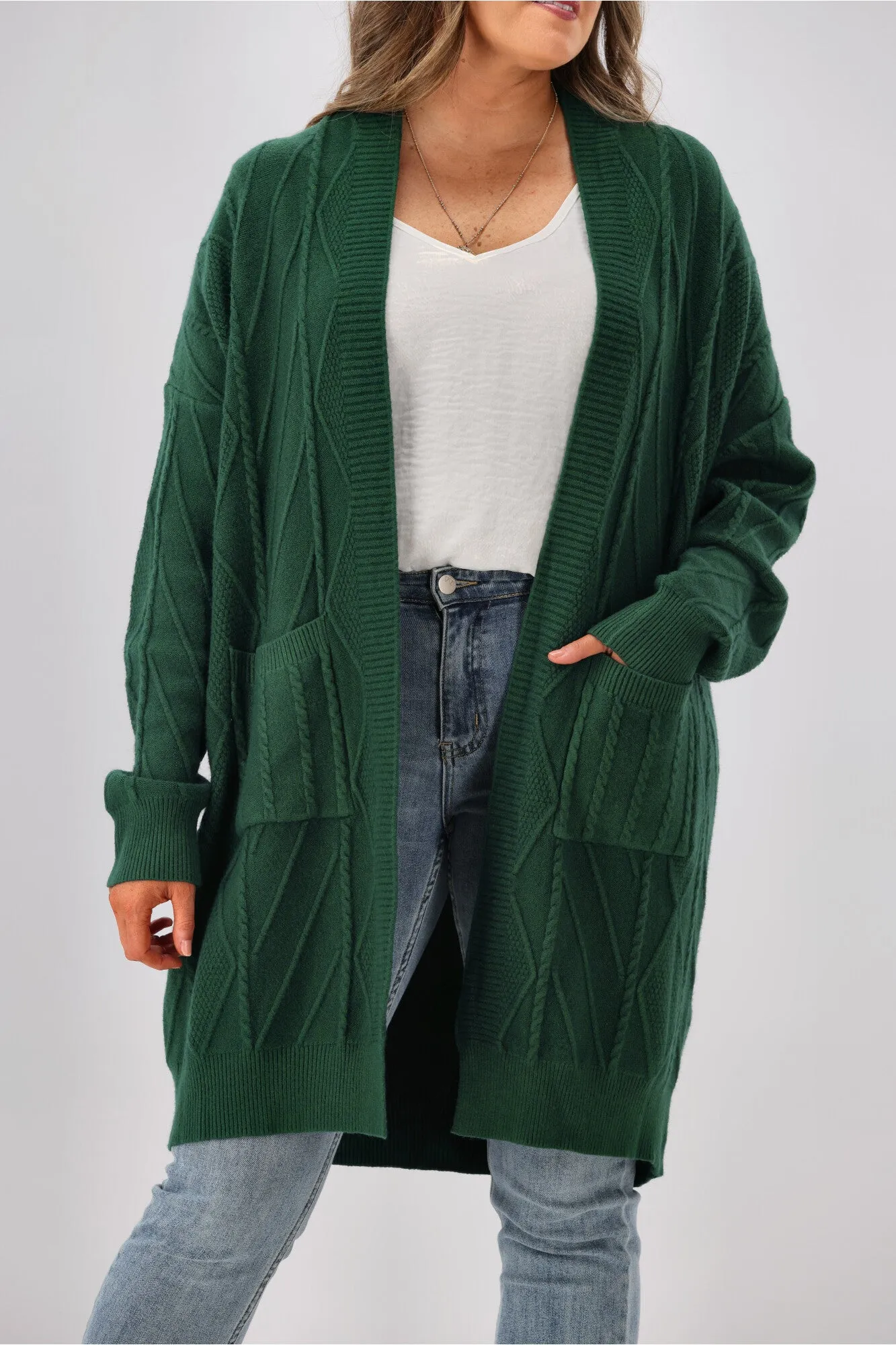 Shine On Label Alani Cardigan Forest Green sold by Shine On product image thumbnail 4