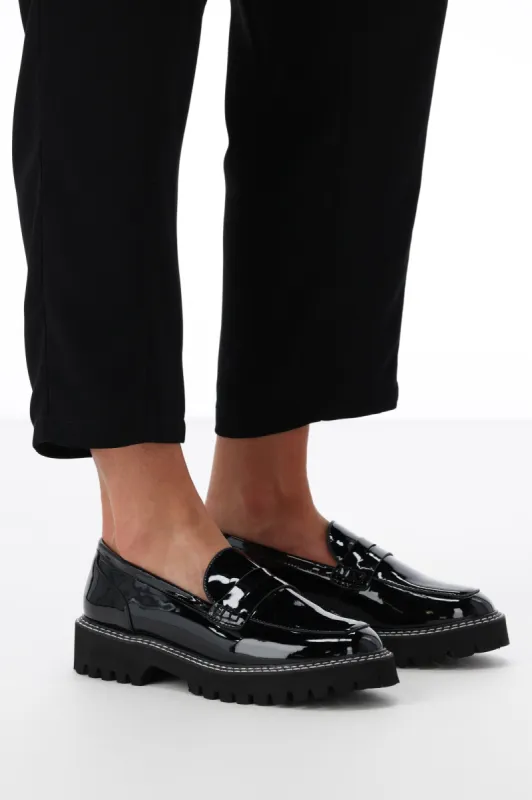 Verali Neo Chunky Loafer Black Patent sold by Shine On