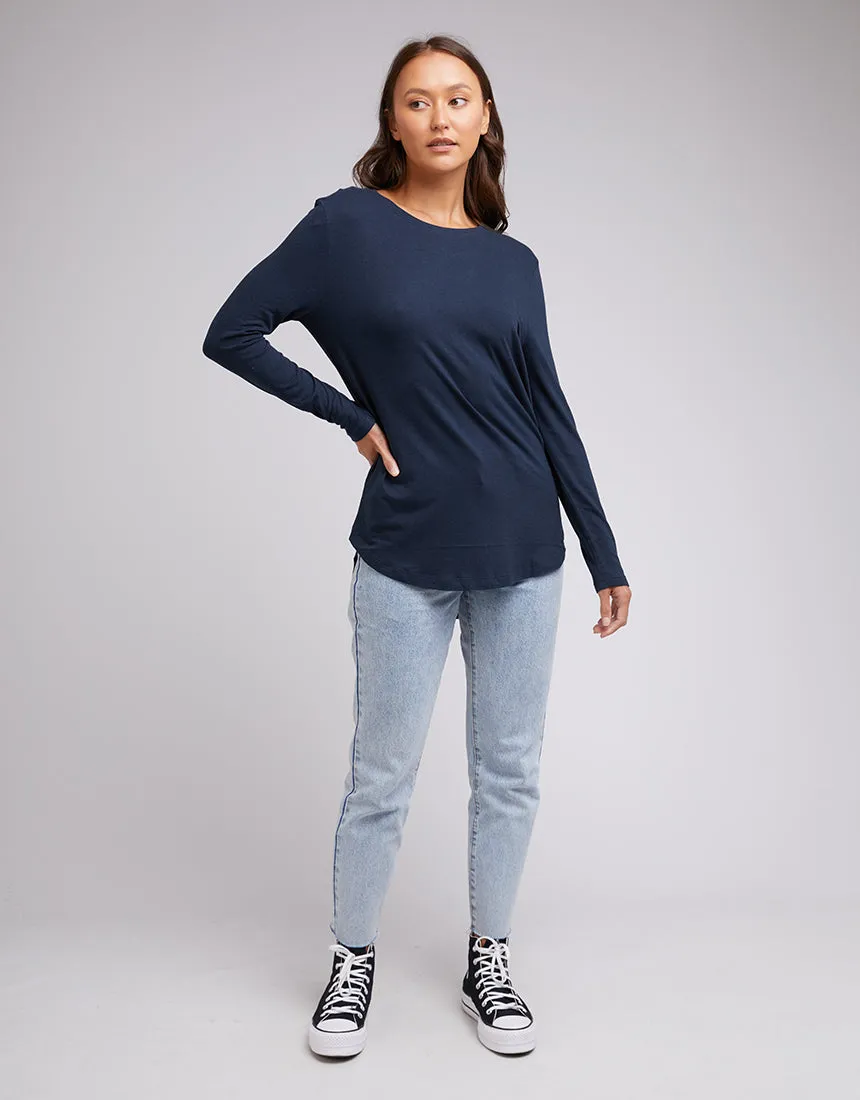 Silent Theory Aspen L/S Tee Navy sold by Shine On