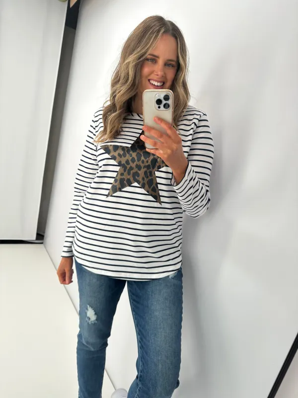 Threadz Annie Star Stripe Tee Navy/White sold by Shine On