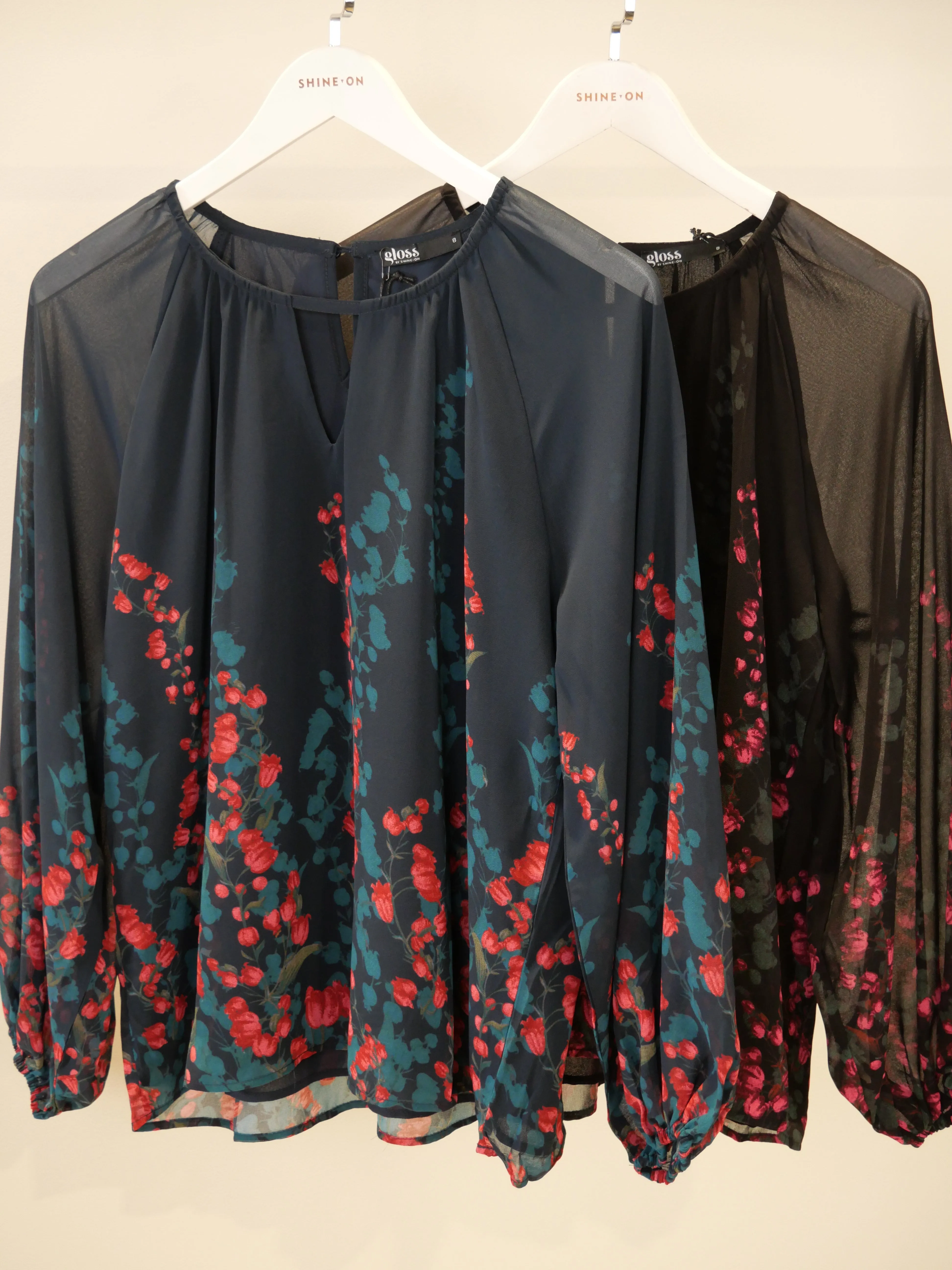 Gloss by Shine Orla Top Foxglove Print Petrol sold by Shine On product image thumbnail 3