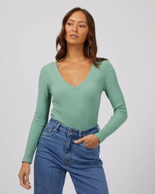 Silent Theory Lily L/S Tee Sage sold by Shine On