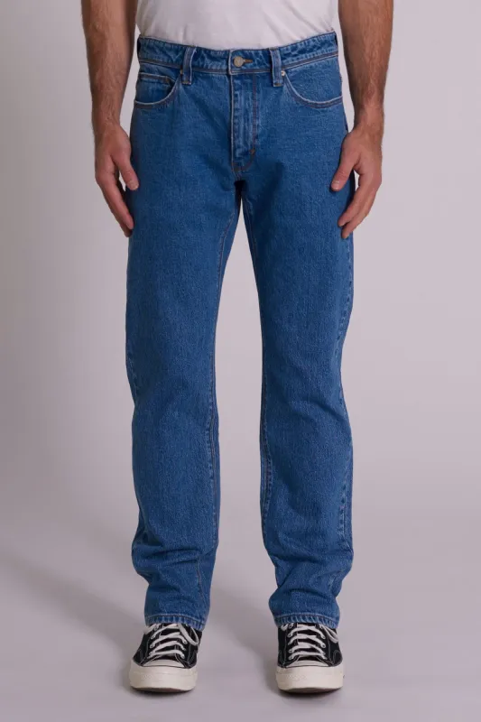 Abrand Mens A3 Straight Royal Jean Mid Vintage Indigo sold by Shine On