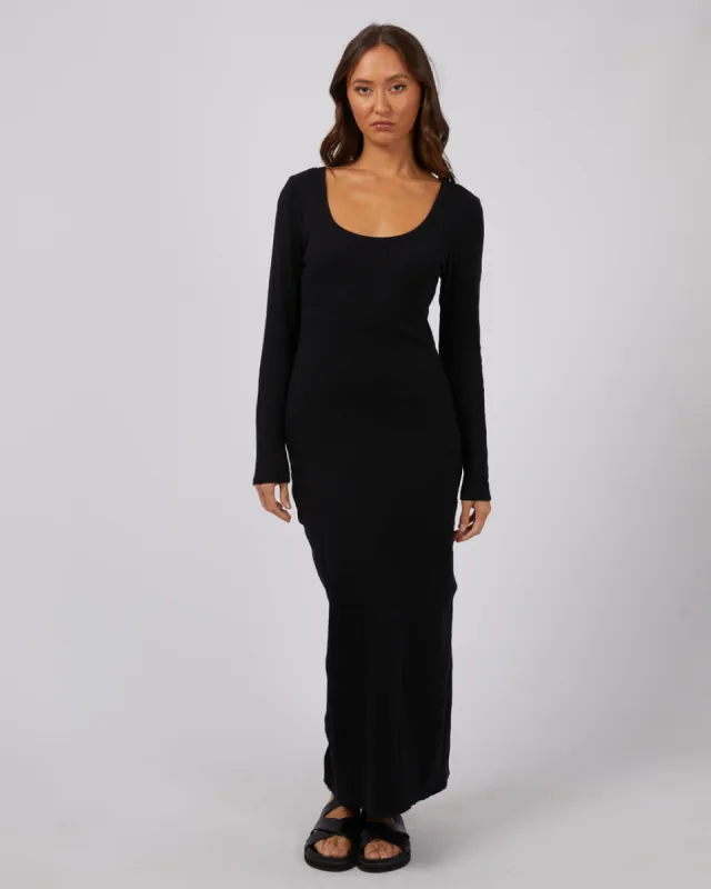 Silent Theory Hazel L/S Maxi Dress Black sold by Shine On