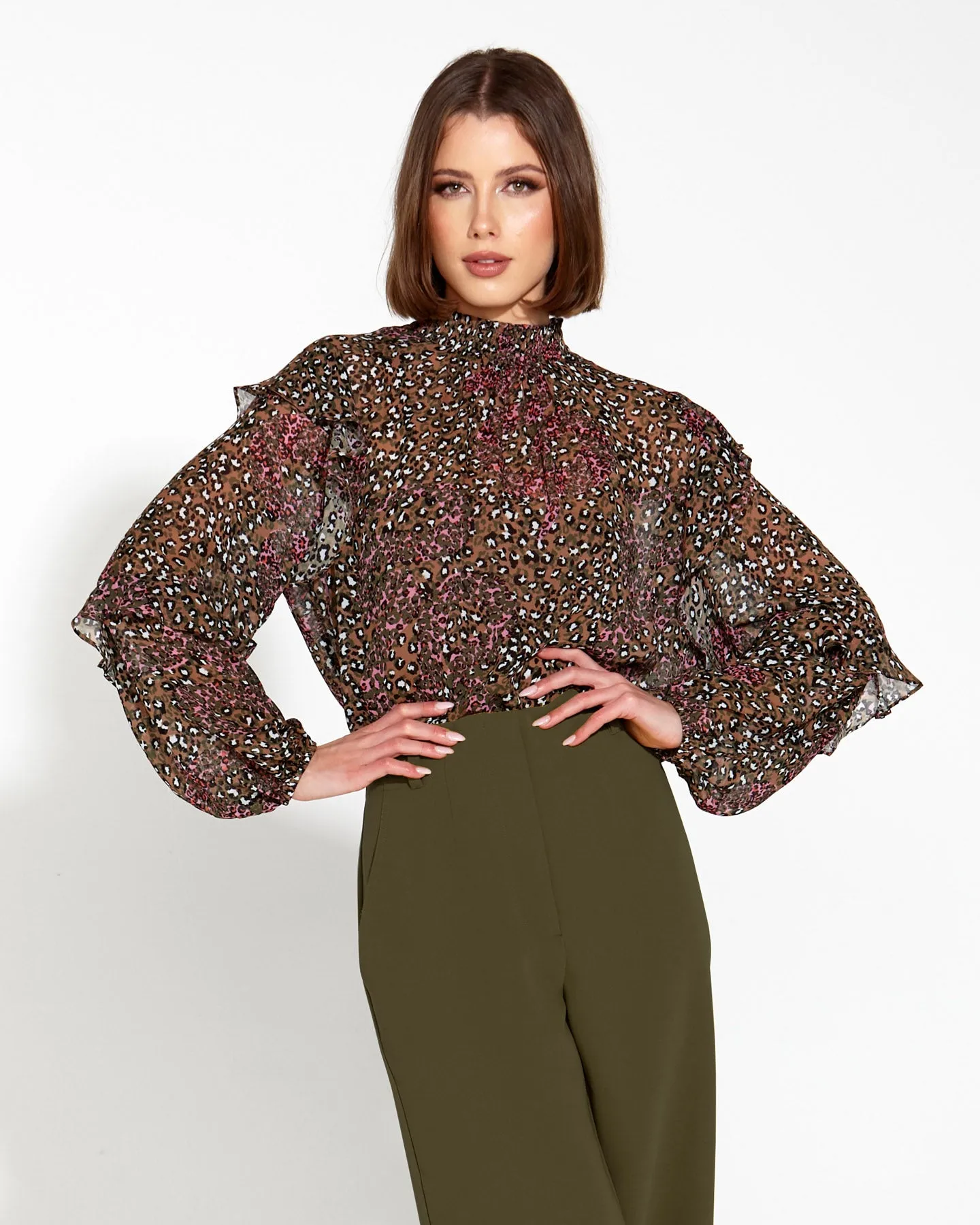 Fate Untamed Ruffle Blouse Animal sold by Shine On