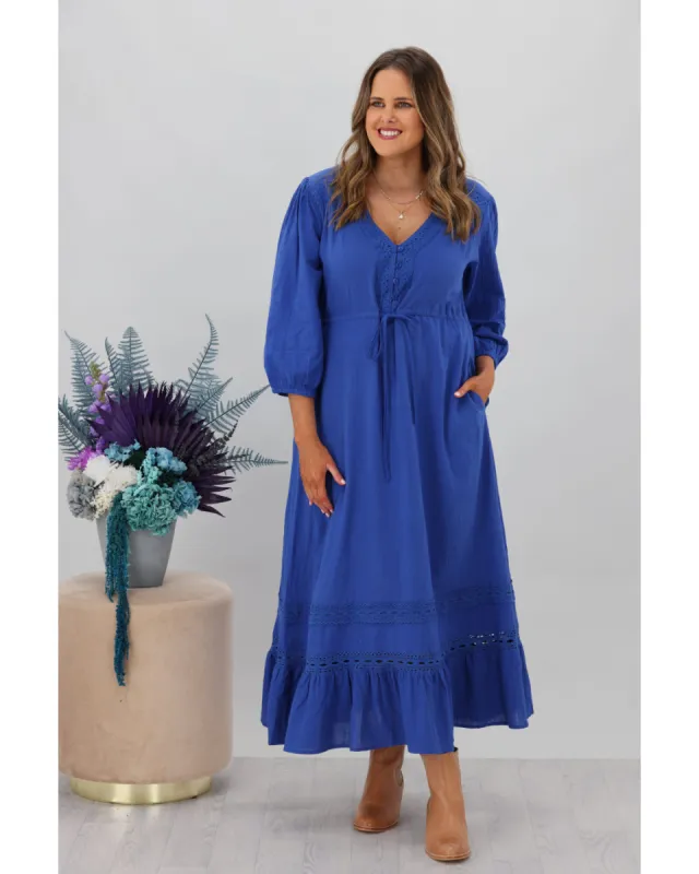 Boho Australia Gilmore Midi Dress Blue sold by Shine On