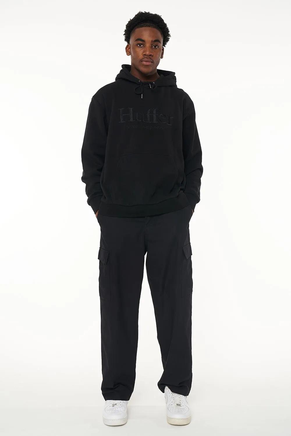 Huffer Mens True Hood 350 Basis Black sold by Shine On