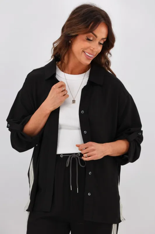 Label of Love Stella Stripe Shirt Black sold by Shine On