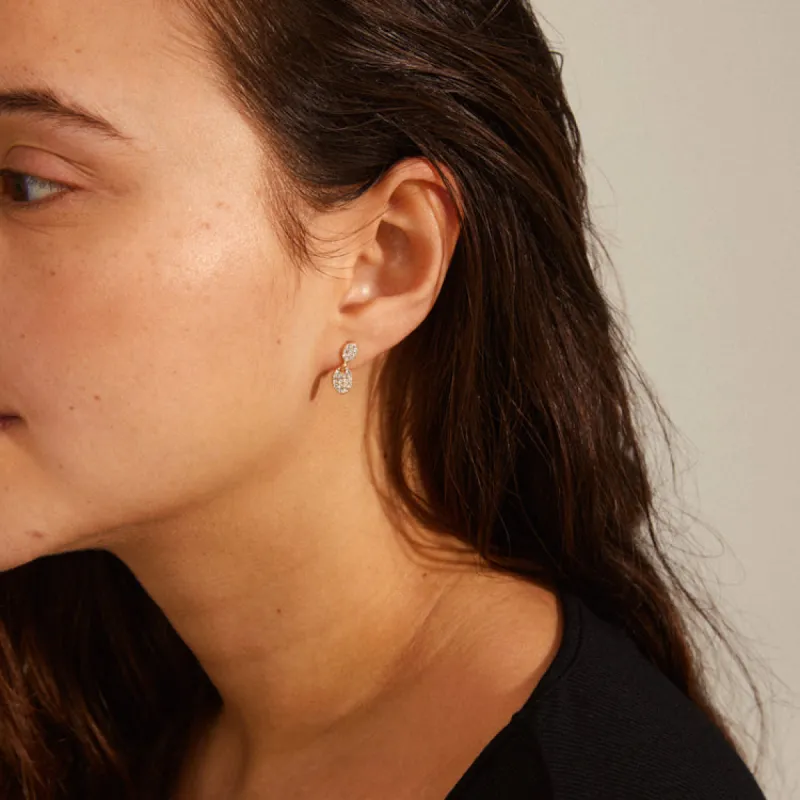 Pilgrim Beat Recycled Crystal Earrings Gold Plated sold by Shine On