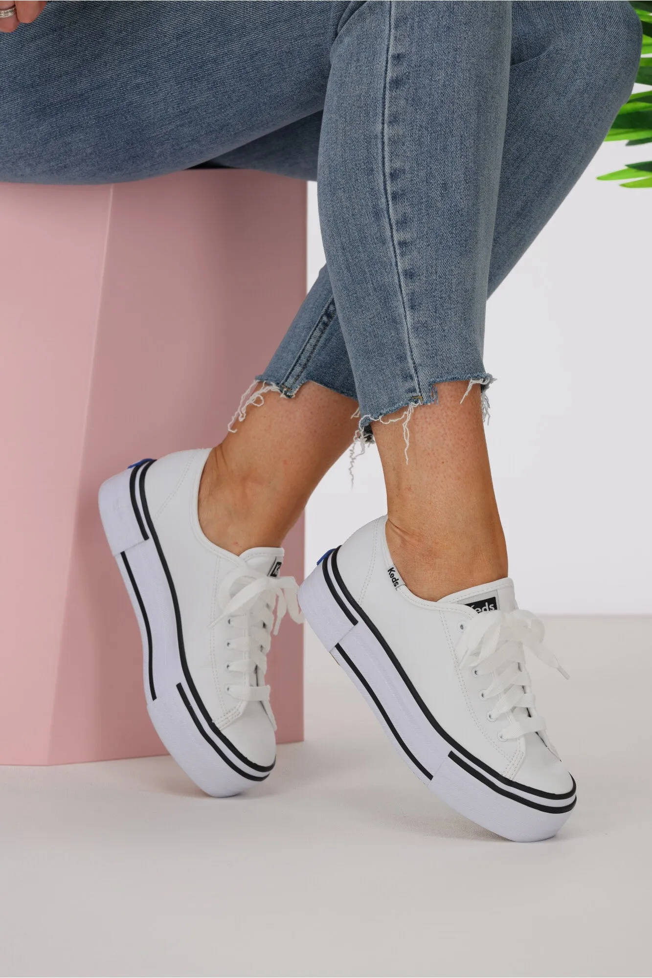 Keds Triple Up Leather Bumper Foxin Sneaker White sold by Shine On product image thumbnail 3