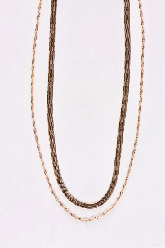 Shine On Label Serpent Necklace Set Gold sold by Shine On