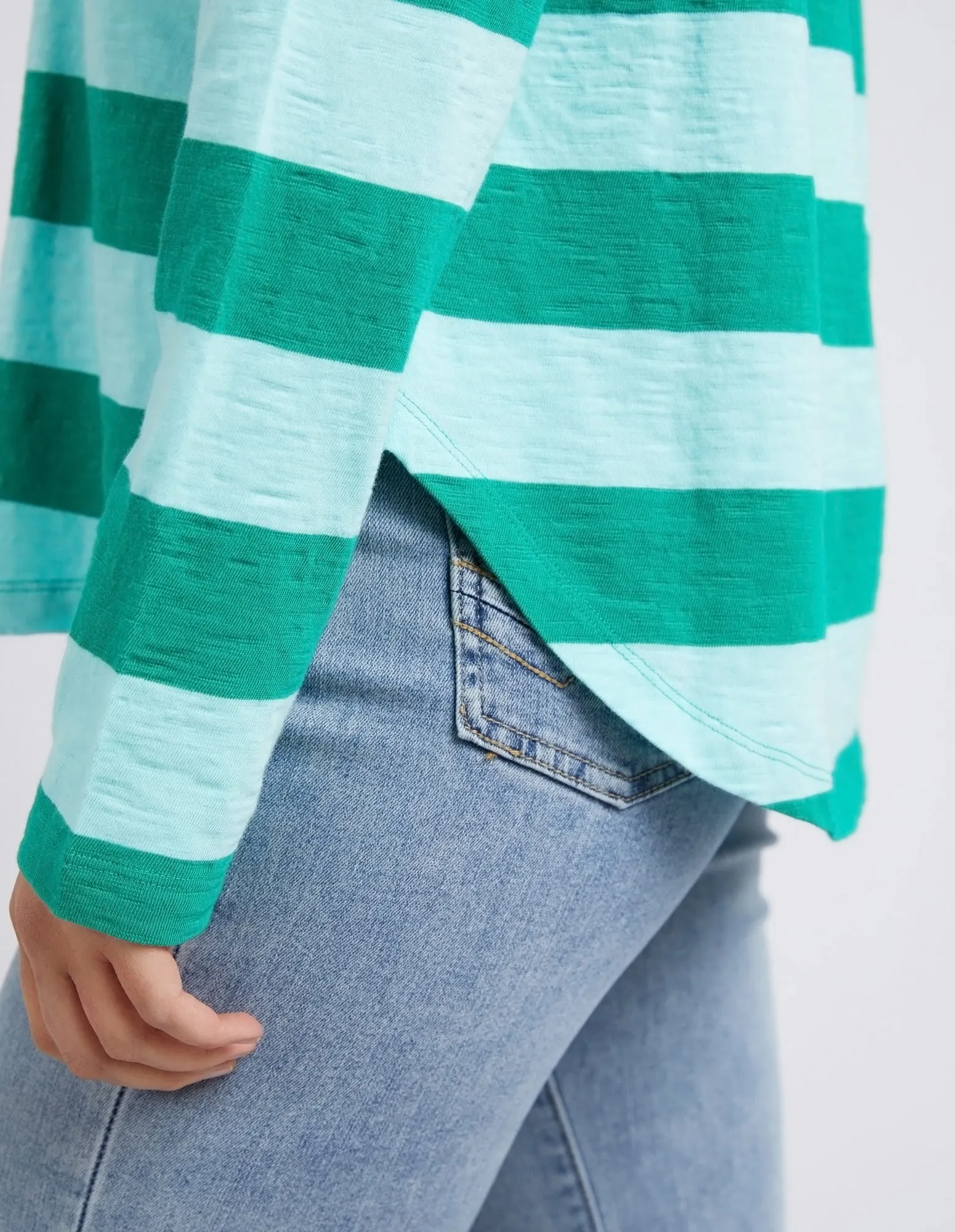 Elm Spritz Stripe L/S Tee Goodness Green Stripe sold by Shine On product image thumbnail 4