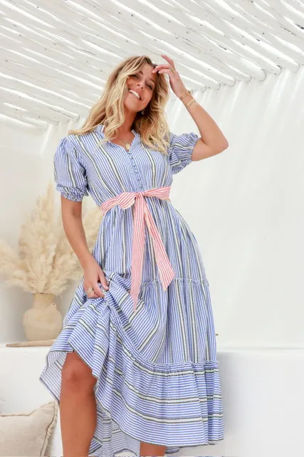 Joop & Gypsy Tania Stripe Dress Blue sold by Shine On product image thumbnail 2