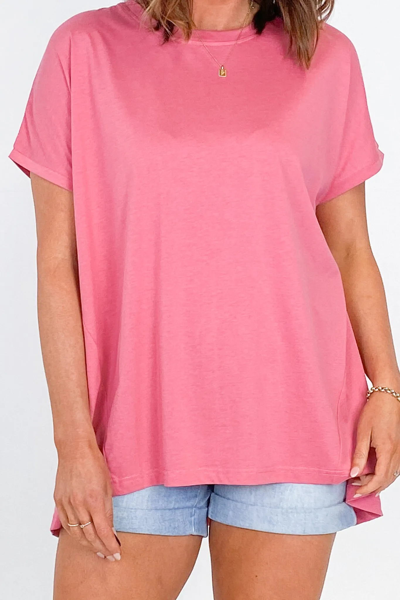 Tirelli Longline Crewneck Tee Blush Pink sold by Shine On product image thumbnail 2