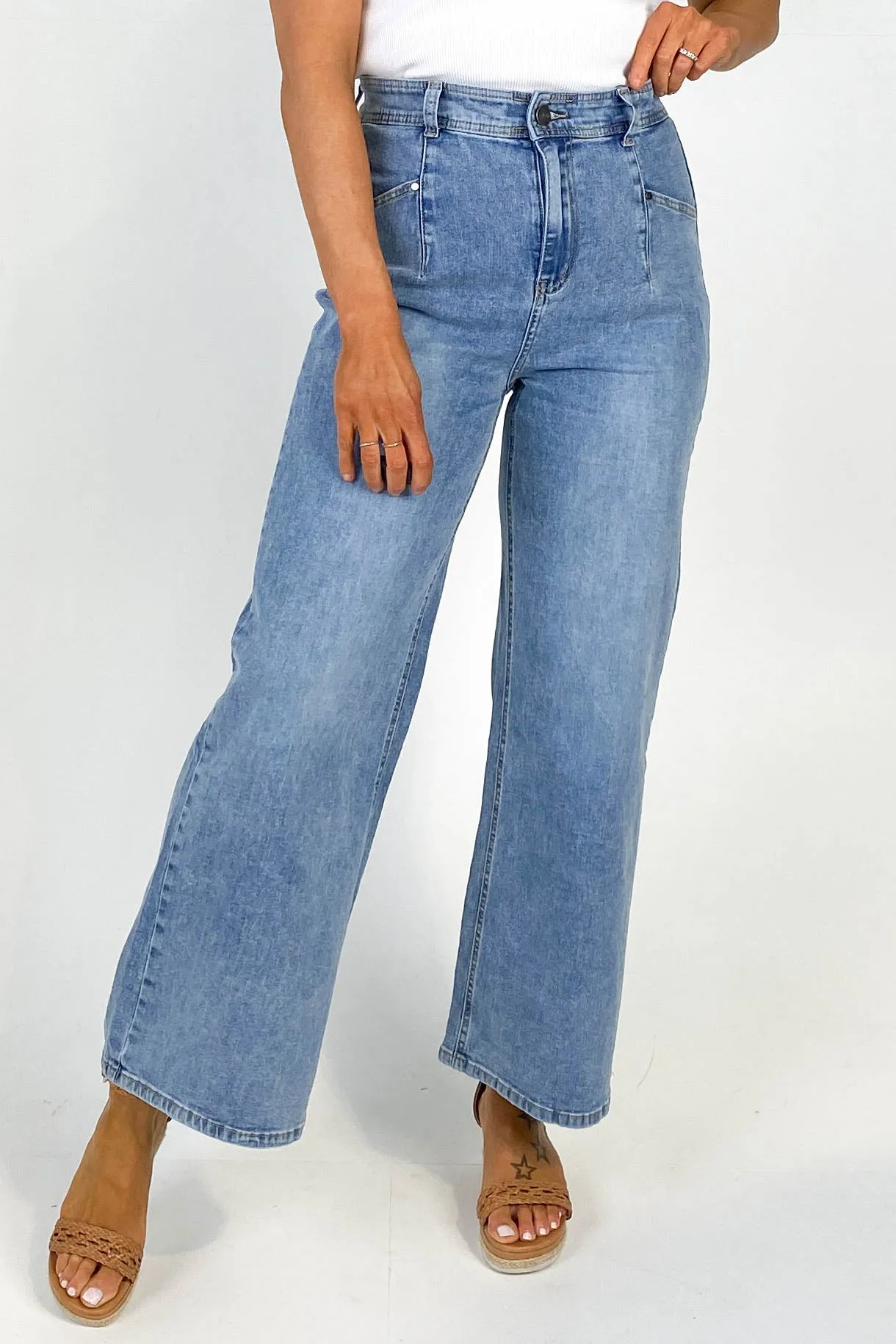 Wakee Maria Wide Leg Jean Blue sold by Shine On product image thumbnail 3