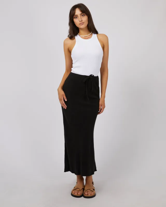 All About Eve Luxe Linen Maxi Skirt Black sold by Shine On