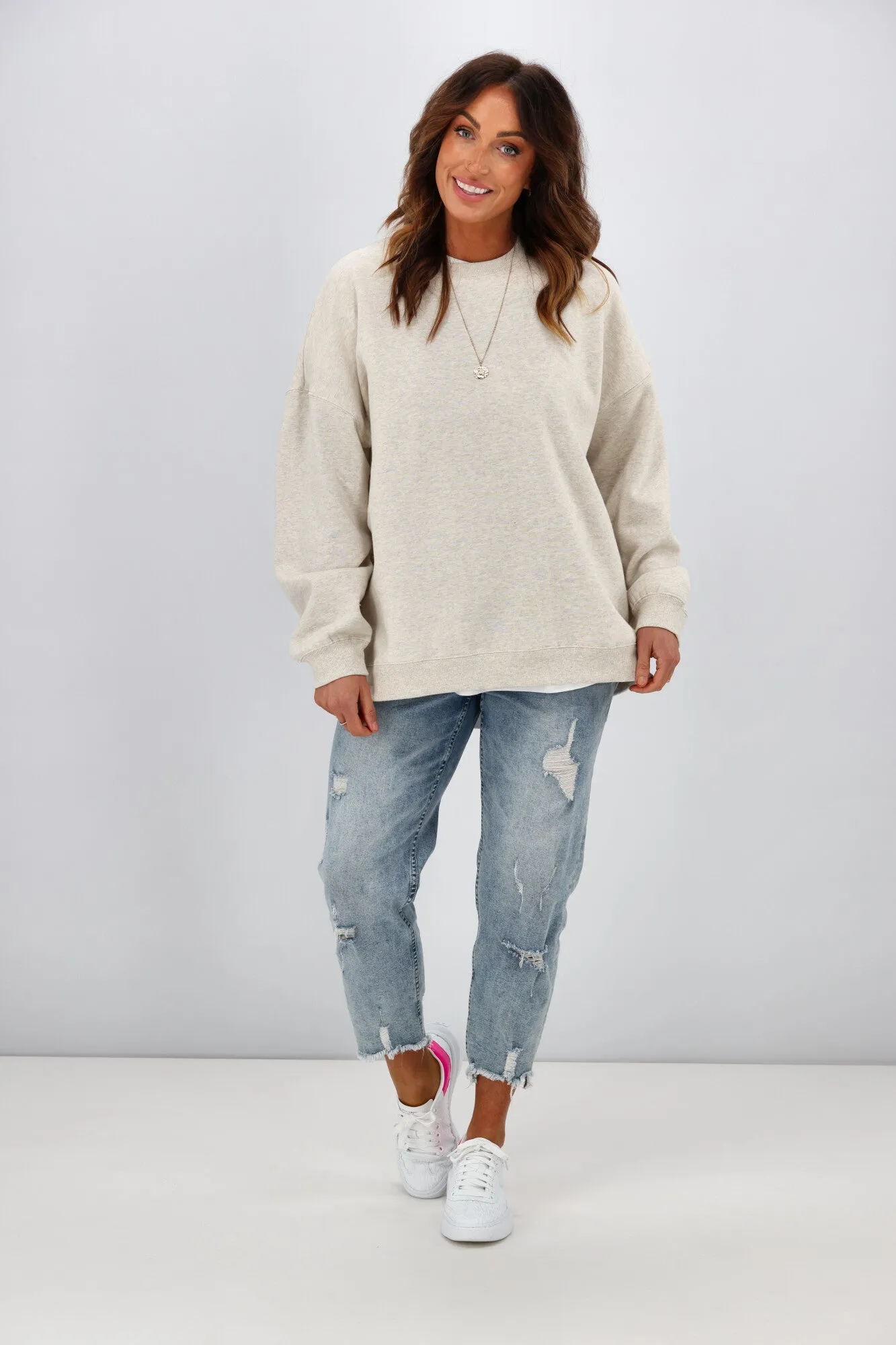 Silent Theory Oversized Crew Oatmeal sold by Shine On product image thumbnail 2