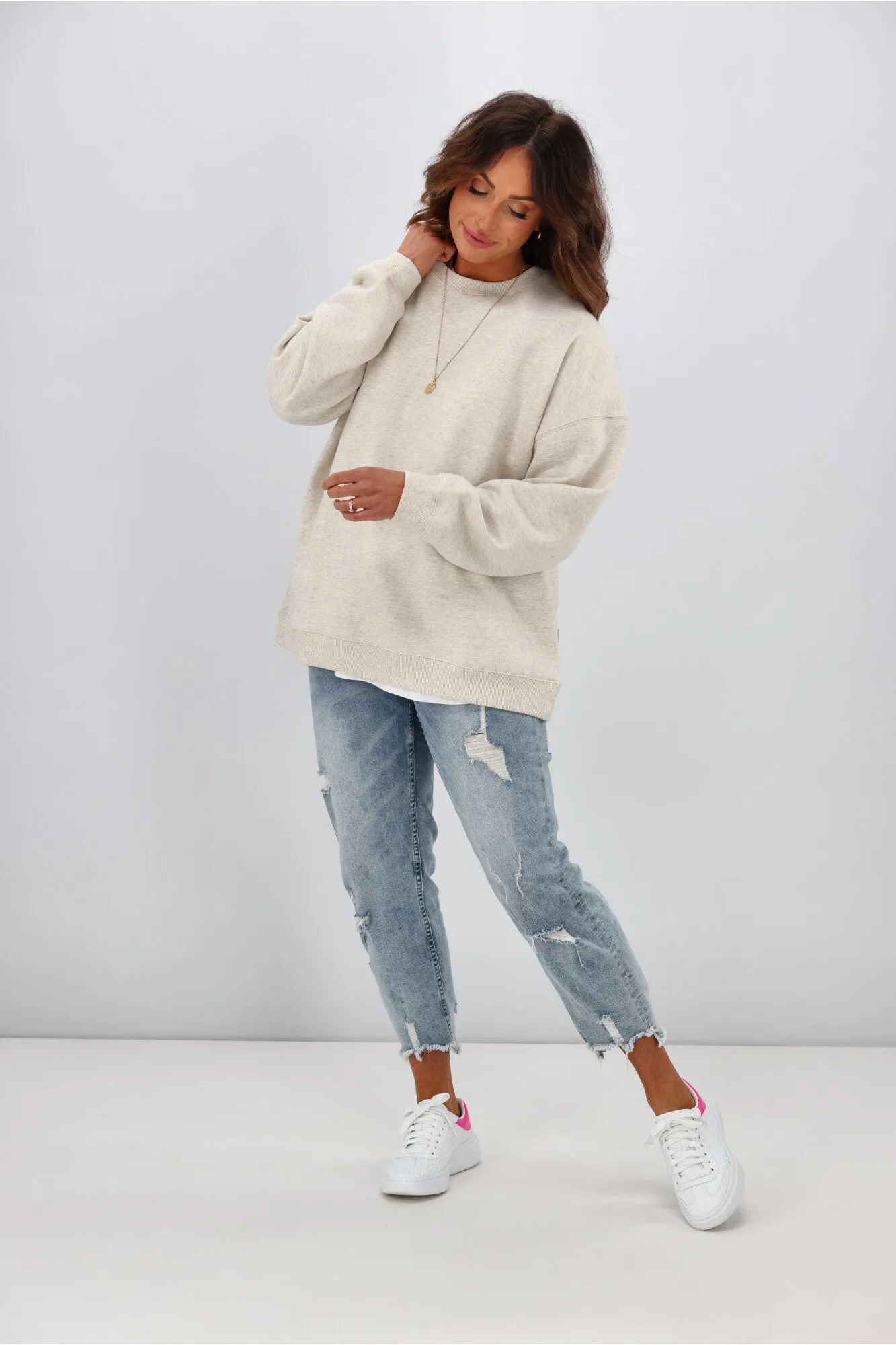 Silent Theory Oversized Crew Oatmeal sold by Shine On product image thumbnail 4