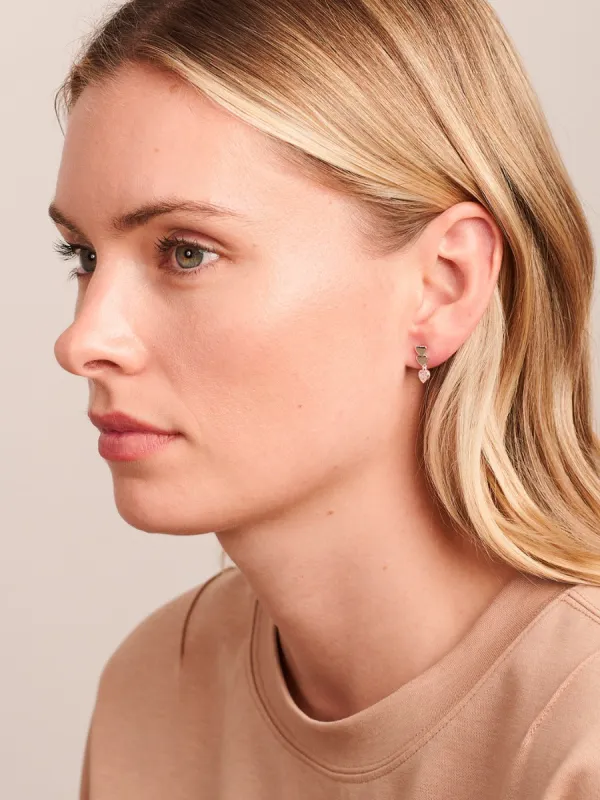 Tiger Tree Triple Heart Crystal Earring Silver sold by Shine On