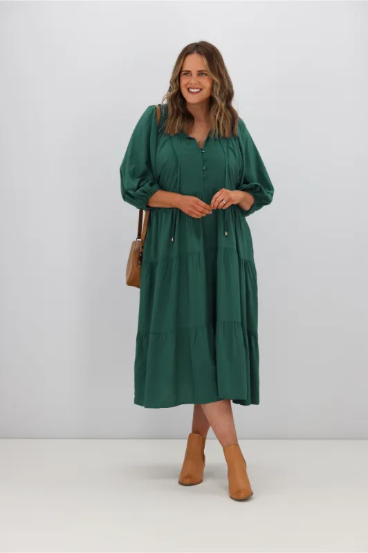 Sunday Boho Madison Dress Forest Green sold by Shine On
