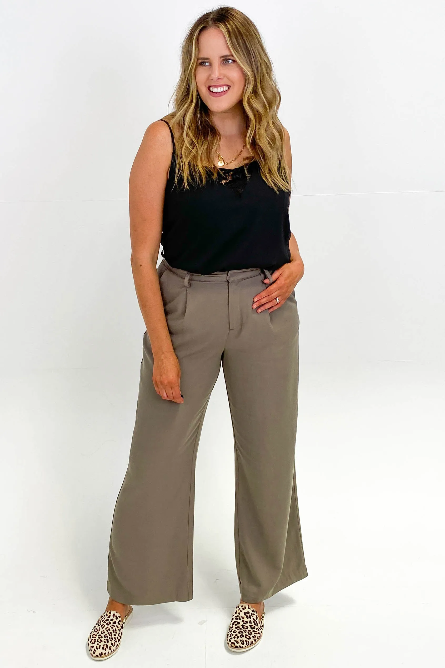 Huffer Frankie Pleat Pant Taupe sold by Shine On product image thumbnail 5