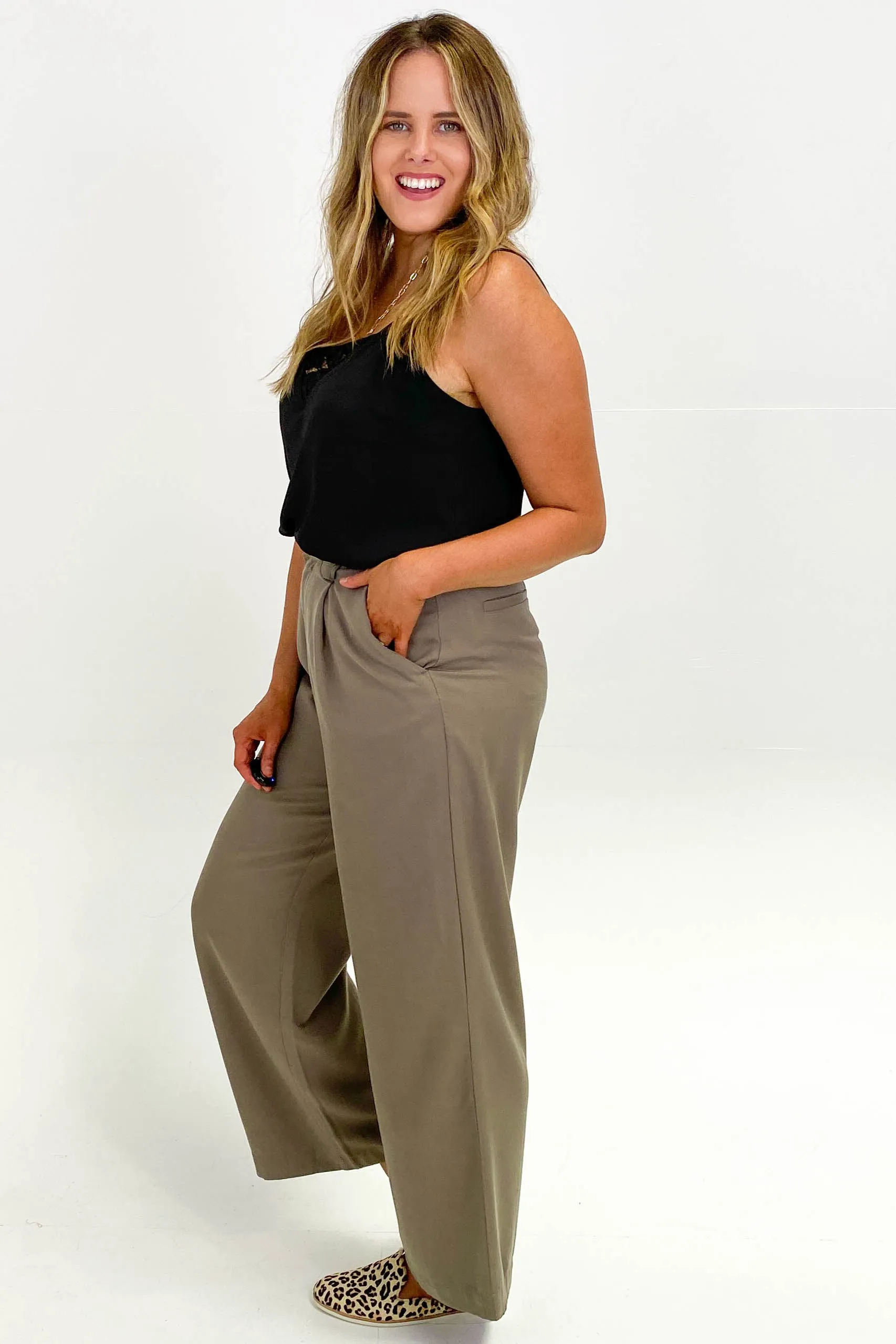 Huffer Frankie Pleat Pant Taupe sold by Shine On product image thumbnail 4