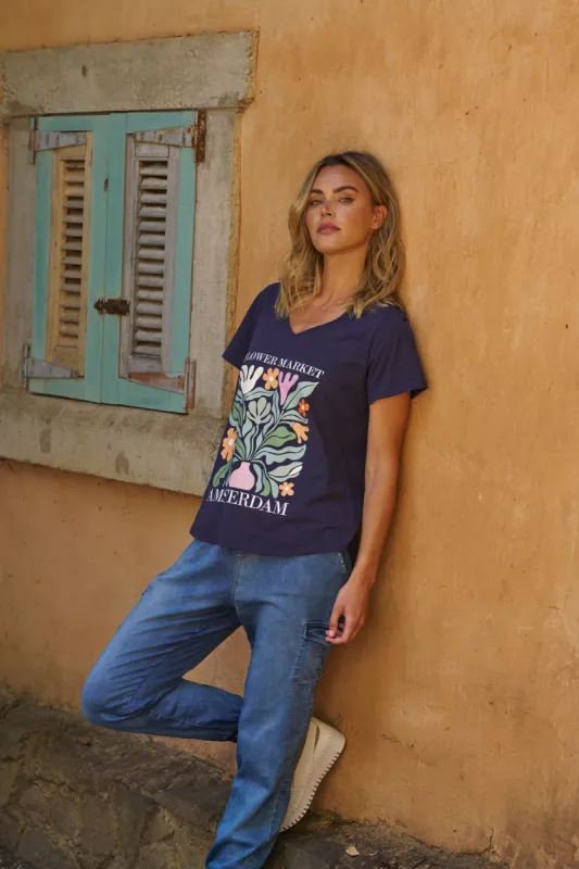 Betty Basics Amber Print Tee Flower Market sold by Shine On