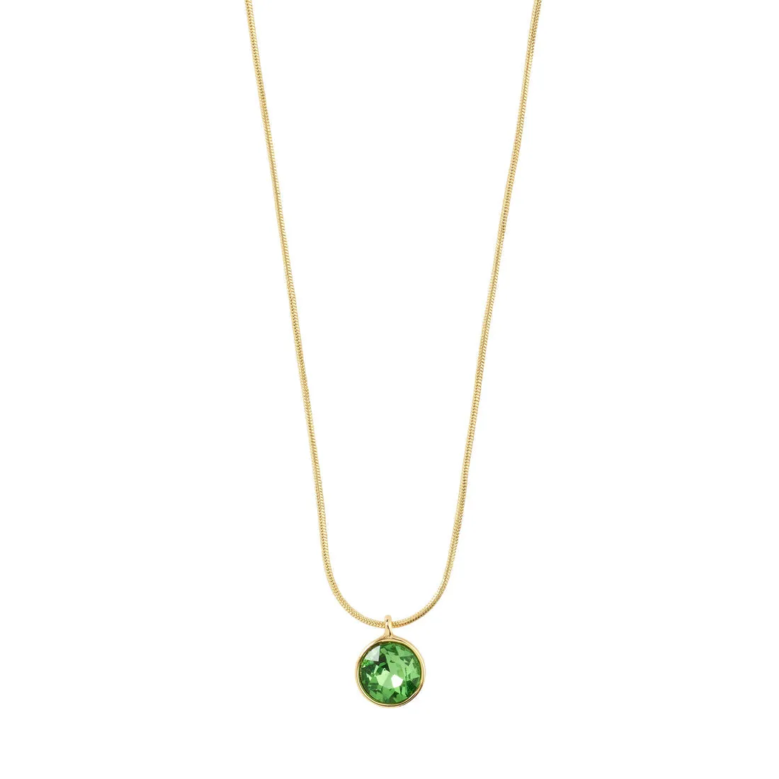 Pilgrim Callie Recycled Crystal Pendant Necklace - Gold Plated - Green sold by Shine On