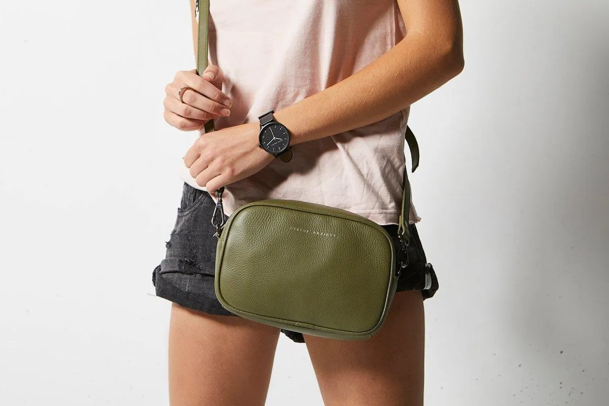 Status Anxiety Plunder Bag in Khaki sold by Shine On