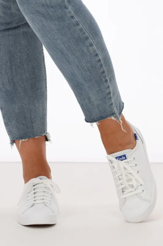 Keds Kickstart Retro Court Leather Sneaker White sold by Shine On