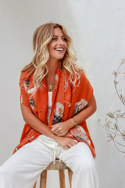 Free Spirit Wild Meadow Scarf Terracotta sold by Shine On